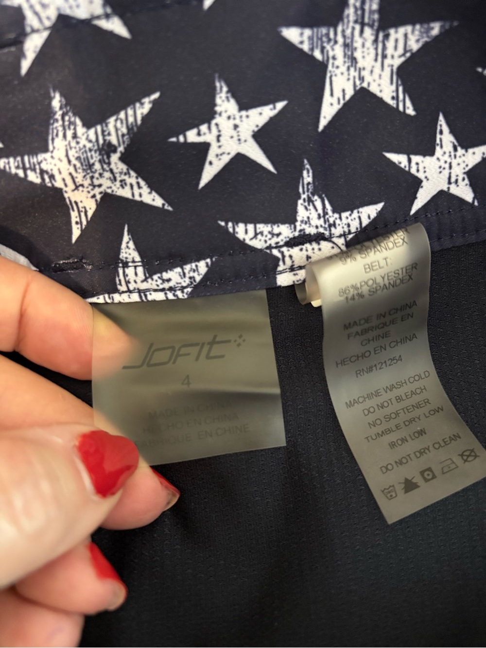 Jofit Dark Navy Mini Skirt with White Star Print - Picture 4 of 12